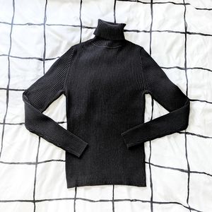 Black Ribbed Turtleneck Sweater M